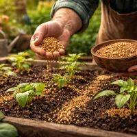 Рассада на грядке