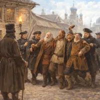 Уличная сцена в 18 веке