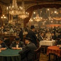 Цирковая бурлескная вечеринка в ресторане