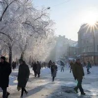Мороз, город, люди