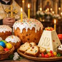 Пасхальный стол в православной церкви