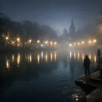 Туманный вечер у Чистых прудов