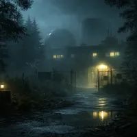 Заброшенная исследовательская станция в тумане