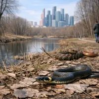 Змеи в парке с видом на Москву