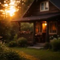 Уютный домик на закате