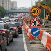 Затор на стройплощадке в Москве