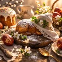 Пасхальный стол с уютной атмосферой