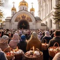 Пасхальное воссоздание у церкви