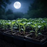 Саженцы под лунным светом