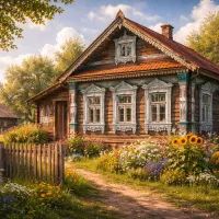 Дом с наличниками