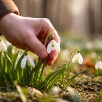 Подснежник в руке