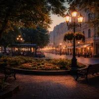 Тихий вечер в парке на Арбате