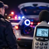 Полицейский и измеритель шума ночью