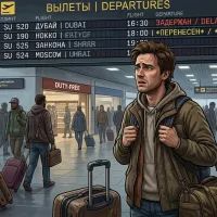 Турист летит в Дубай