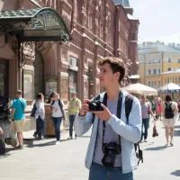 Турист в Москве