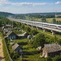 Деревня и поезд