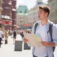Турист в Москве
