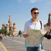 Турист в Москве