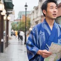 Турист из Японии в Москве