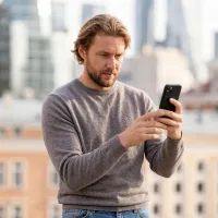 Мужчина, смартфон