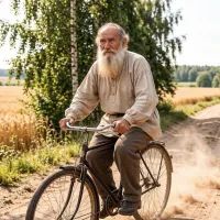Лев Толстой на велосипеде
