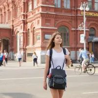 Туристка в Москве