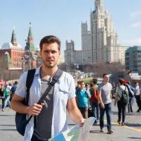 Турист в Москве