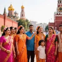 Туристы из Индии в Москве