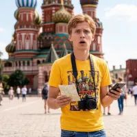 Турист в Москве
