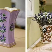 Ваза до и после декупажа