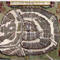 Скородум на плане Москвы, гравюра 1618 года