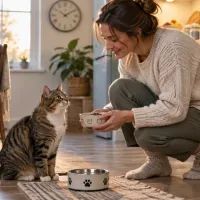 Кормление кошки