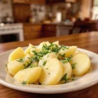 Отварной картофель с зеленью