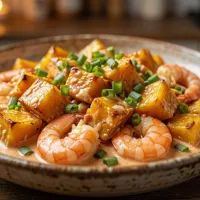 Тыква с креветками