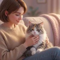 Девушка с кошкой