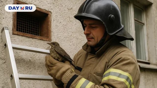 Птенца спасил