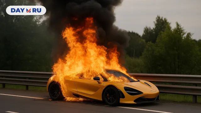 Горящий спорткар