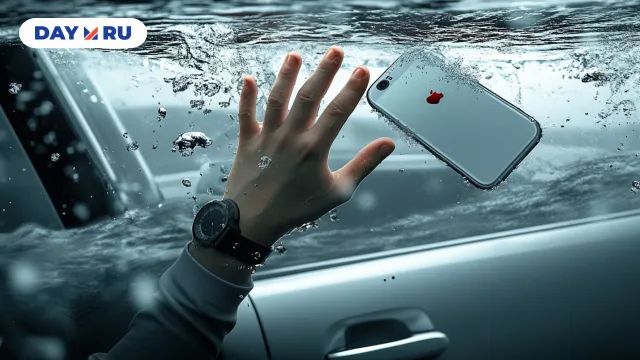 Автомобиль тонет Автомобиль тонет