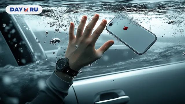 Автомобиль тонет Автомобиль тонет