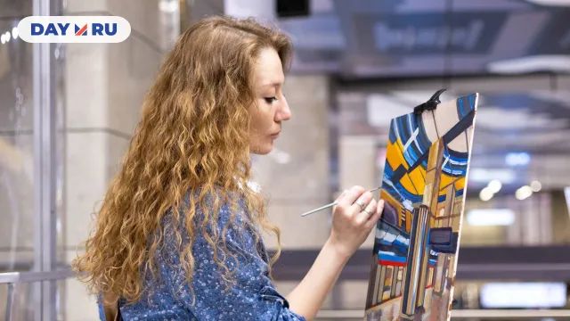 Художница в метро Художница в метро