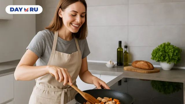 Хозяйка готовит без масла