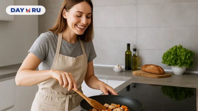 Хозяйка готовит без масла