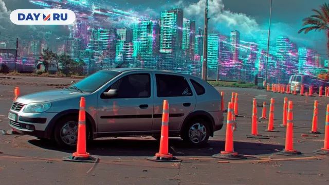 Автомобиль, конусы