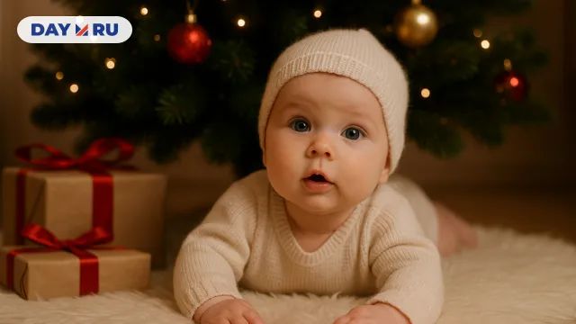 Младенец под елкой