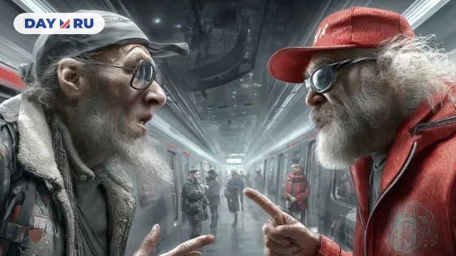 Люди спорят, арт