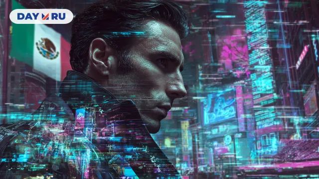 Мужчина, флаг, город