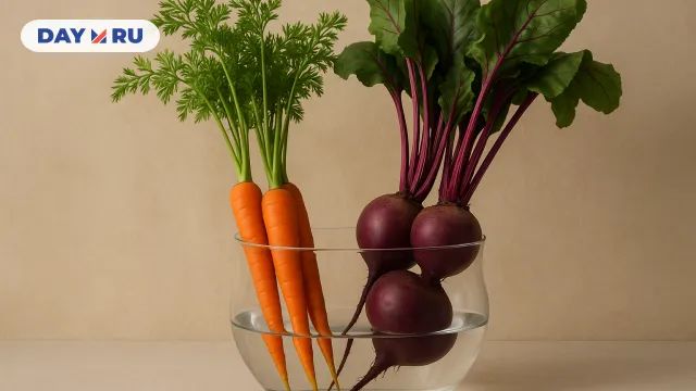 Морковь и свекла в вазе