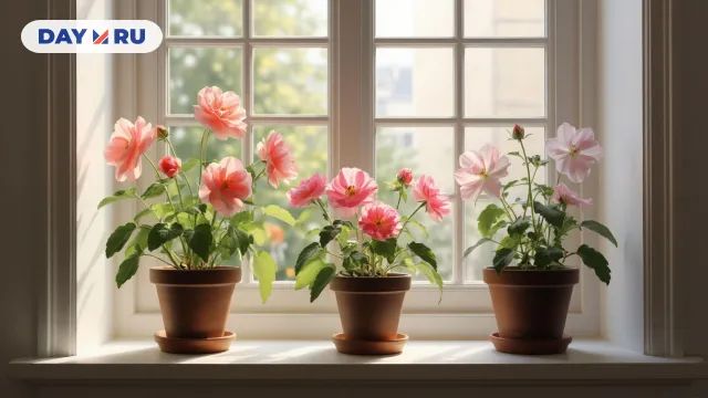 Комнатные растения на подоконнике