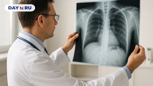 Врач смотрит на рентген-снимок