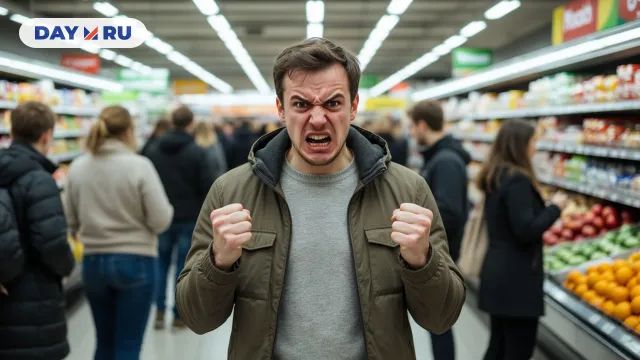 Злой человек, супермаркет